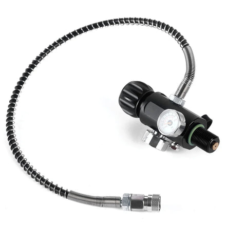 M18x1.5 PCP Tank Dual Gauge Charging Valve Air Fill Station Paintball Gas Cylinder Refill Adapter 400bar 6000psi With 50cm Hose