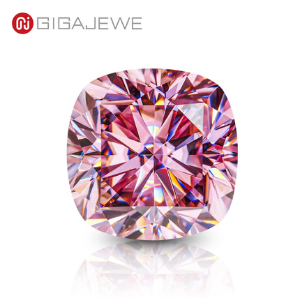 GIGAJEWE Sakura pink Color Cushion Cut Loose Moissanite Synthetic Gemstone Wholesale