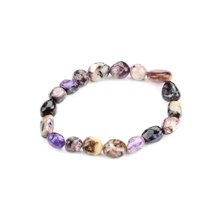 Fashion Charoite Bracelet Women Men Jewelry 8-10mm Healing Crystal Tumble Stone Nugget Bracelet for Women Man