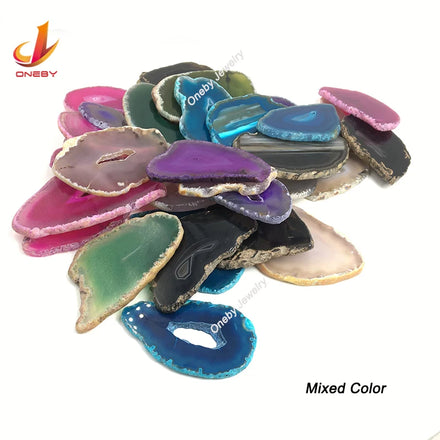 Wholesale Natural Craft Gemstone Brazilian Polished Drilled Small and Large Agate Stones and Crystal Crafts Coaster Slices