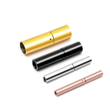 Custom Stainless Steel Cylinder Bayonet Clasps Breakaway Clasp Leather Cord Bracelet Connector