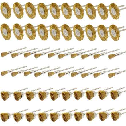 40pcs Rotary Tools Accessories for Die Grinder 2.35mm/3mm Shank Polish End Brushes Stainless Steel Brass Polishing Wheel Brush