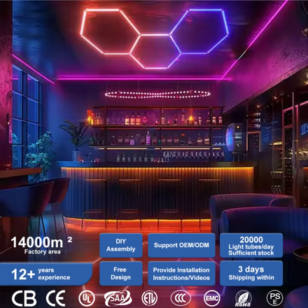 Factory Direct Price Remote Control 12V Color Changeable Rgb Hexagonal Led Light Stage Working Light