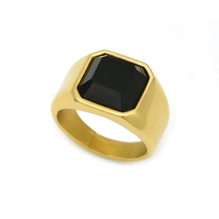 Factory Custom Adjustable Gold Plated Ring Agate Charm Finger Ring
