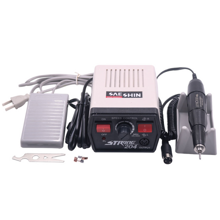 Mini Micromotor Polisher Strong 204+102l Engraving Grinding Machine 35000rpm Electric Polishing Machine for Nail/Gem/Jewelry