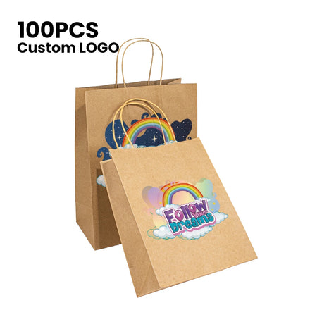 Custom Logo Printed Biodegradable Wax Paper Fruits Bags Eco-Friendly Small Kraft Paper Bag for Fruits
