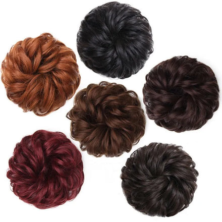 Women Premium Updo Curly Postiches Pour Messy Fake Scrunchies Hair Extension Buns Chignon Hairpiece Topknot