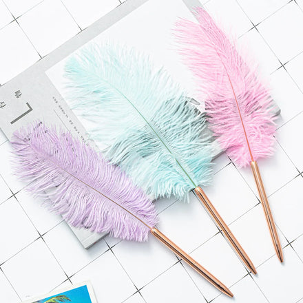 Wholesale Creative Gift Feather Pen Multi-Color Feather Custom Logo Cute Ballpoint Pen for School Students