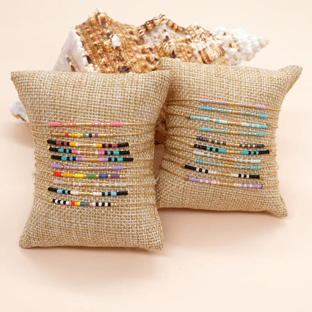 Jingcan Crystal Children's Small Gold Plated Adjustable Beaded Bracelet Multi Colors Beads Miyuki Bohemian