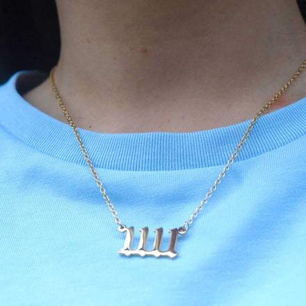 1111 2222 3333 4444 5555 6666 7777 8888 9999 Angel Number Pendant Chain Necklace 18k Gold Plated Stainless Steel China Supplier
