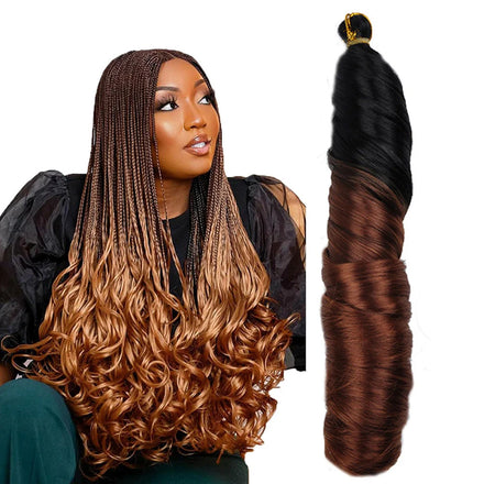 Pony Style 24 Inch 150g French Curls Braiding Hair Attachment Wavy Crochet Spiral Curl Dyed Single Weft Hair Extensions