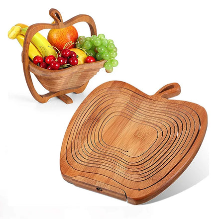Eco-Friendly Bamboo Folding Fruit Basket Natural Custom Fruit Shaped Folding Bamboo Fruit Baskets Gift Basket