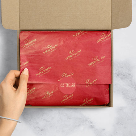 Custom Logo Gold Printing Gift Silk Tissue Wrapping Paper 17gsm Red Single Side Coating Factory Production