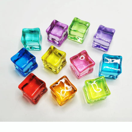 Wholesale Colorful Reusable Ice Cubes Artificial Acrylic Cubes Beads Wedding Party Decor Whisky Drinks Display Photography Props