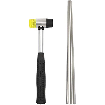 2pcs Double Face Hammer Stainless Steel Ring Mandrel Sizer Set Jewelers Making Tools Jewelry Rubber Hammer for Crafting