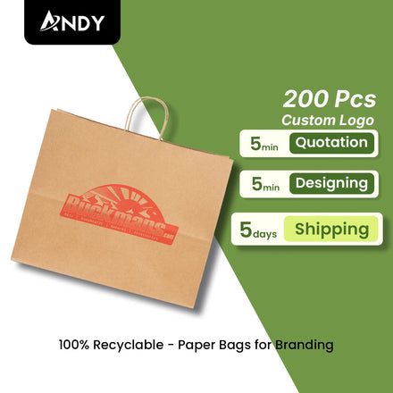 Customized Screen Printing Recycled Brown White Kraft Paper Bags Well-Known Brand Famous Factories Customized Kraft Paper Bag