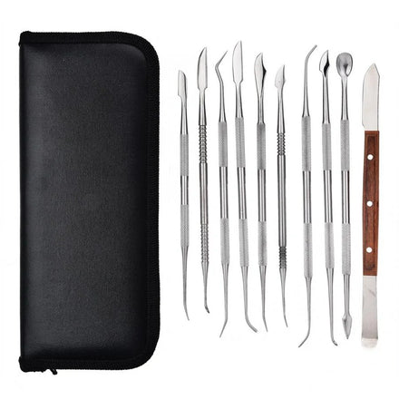 10 Pcs/set Dental Wax Sculpture Caver Tool Kit Dentistry Spatula Knife Stainless Steel Surgical Carving Tool for Lab Dentist