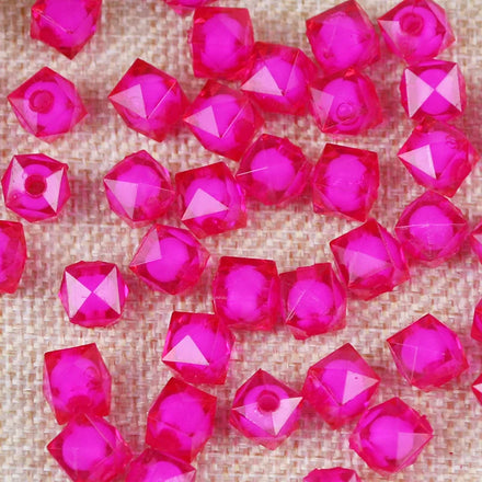 Wholesale Top Quality 10mm 12mm 14mm Colorful Loose Plastic square Beads Faceted Acrylic Beads for DIY Decoration