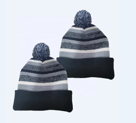 Wholesale Custom Design Oem Own Logo 100% Acrylic Pom Pom Cap Knitted Ski BeanieSkull Cuffed Warm Winter Hat