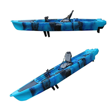 2023 Professional 13 FT Single Seat Angler Pedal Drive Kayak Inflatable HDPE Hull with LLDPE for River Fishing