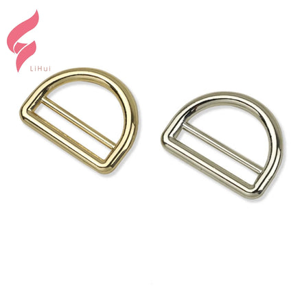 LiHui Vintage Trendy Eco-friendly Zinc Alloy Metal D Ring Plated Leather Handbag Buckle Hardware 25mm Adjustable