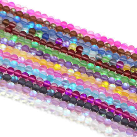 Wholesale Mermaid Crystal Glass Bead Strands Mystic Angel Aura Quartz Synthetic Moonstone for Jewelry Making