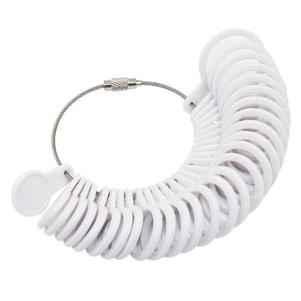 Wholesale ABS Plastic EU Size US 1-13 and UK A-Z Ring Measure Tool Plastic Ring Sizer Finger Gauge Jewelry Measuring Tools