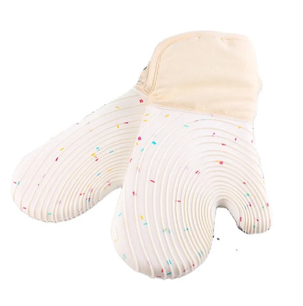 BPA Free Waterproof Heat Resistant Silicon Pot Mat Anti Slip Kitchen Confetti Oven Mitt Sprinkles Silicone Cotton Oven Mitts