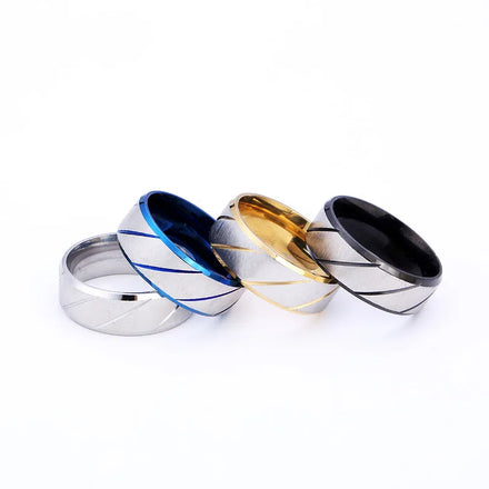 Wholesale Stainless Steel Sandblasted Texture Finger Ring Jewelry Unisex Women and Men Fashion Accessories China Supplier