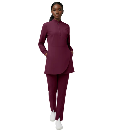 Breathable Women's Medical Scrub Set Long Sleeve Top Straight Leg Pants Nursing Uniform for Doctor Hospital Clinic 42383