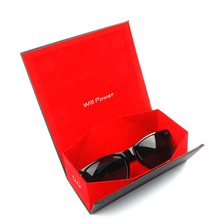 Hot Selling Custom Glasses Packaging Box Handmade Customization Pvc Inside Velvet Folding Custom Sunglasses Pouch