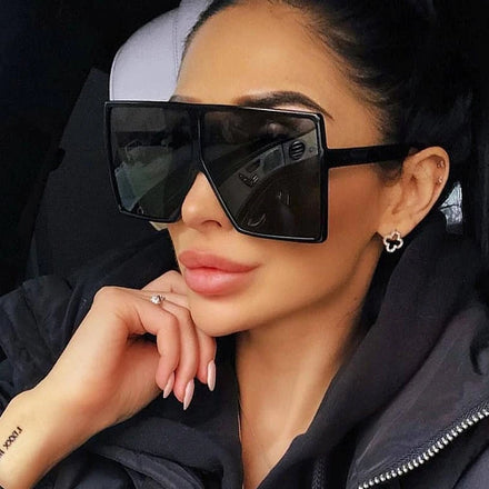 2024 Hot Sell Custom logo Square Oversized Sunglasses Women's Men's Flat Top Big Square Oversized Shades Sunglasses