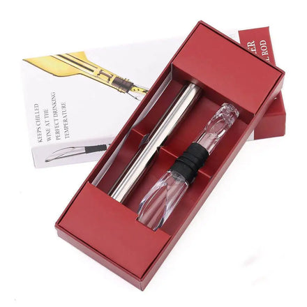 Stainless Steel Portable Wine Chiller Stick Cooler with Aerator Pourer-TOMITOMO TT-O007 Brand for Home & Restaurant Use