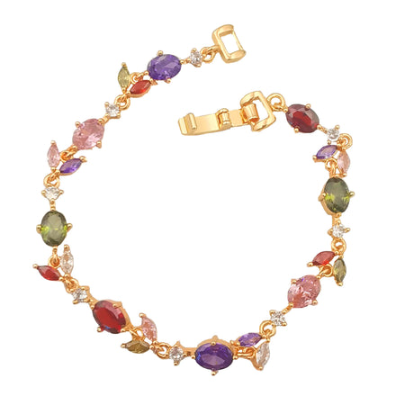 Wholesale 2026 New Fashion Design Dubai 18k Gold Plated Zircon Waterproof Jewelry Bracelet for Women Girls