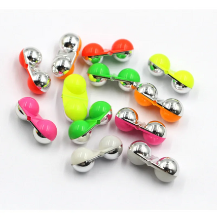 New Sea Fishing Alarm ABS Electroplate 7 Colors 30.5x13mm Double Bell Rattle Beads