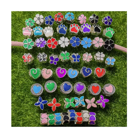 Bulk Bracelet Beads White Pink Blue Purple Red Metal Enamel Beads Big Hole Fit Original Bracelets Charm Dangle Accessories