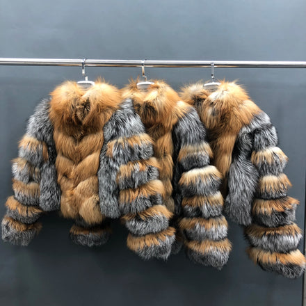 New Arrival Pluz Size Women Fur Outwear Genuine Sliver Fox Fur Jacket Ladies Winter Real Fur Coat