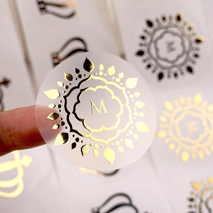 Packaging Adhesive Labels Maker Transparent Stickers Gold Foil Printing Waterproof Clear Sticker Logo Custom