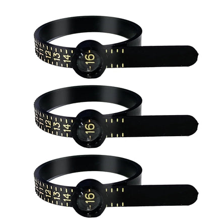 PE Ring Measuring Tool UK US EU JP HK Size Loop Measuring Jewelry Tools Finger Size Gauge Ring Sizer with Glass Magnifying