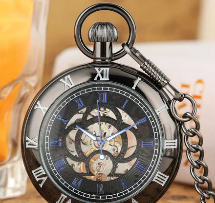 Manual Watches Key Chain Retro Double Roman Mechanical Pocket Watches
