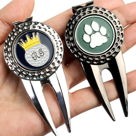 Custom Golf Divot Repair Tool Stainless Magnetic Detachable Golf Green Fork Pitch Cleaner Pitchfork Golf Sport Accessories