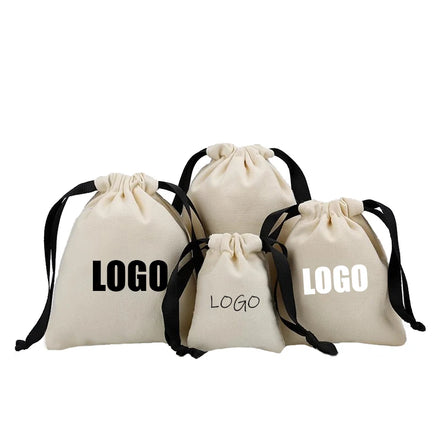 Private Labels Cheap Eco Muslin Cotton Gift Jewellery Packaging Pouch Customized Organic Cotton Canvas Jewelry Drawstring Bag