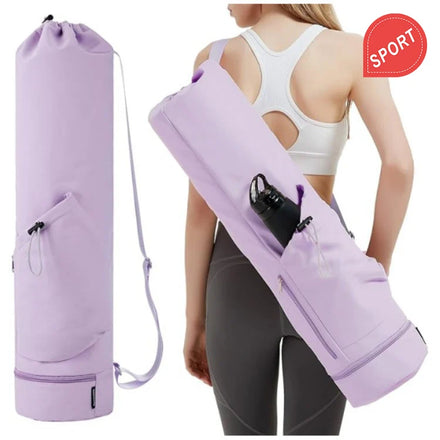 Yoga Mat Bag with Water Bottle Pocket and Bottom Wet Pocket Exercise Yoga Mat Carrier Multi-Functional Storage Bag