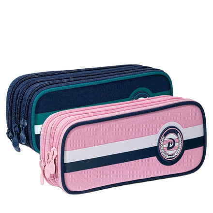 Deli BC153 Pencil Pouch Three-layer Large-capacity Zipper Preppy Style Multi-purpose Students Pencil case 96pcs Per Carton Set