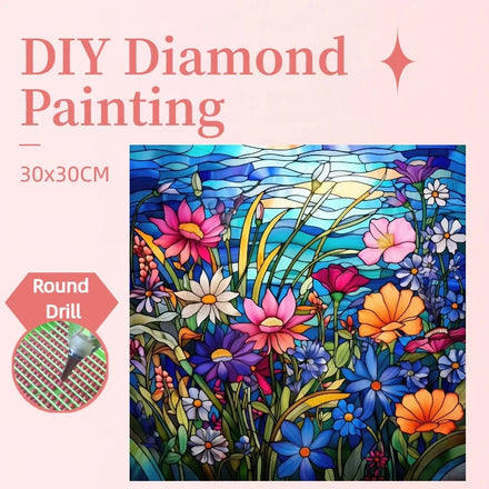 1PC 30x 30cm DIY Flower Wall Decor Diamond Painting Kit Special Shaped 5D Acrylic Drill Diamond Painting for Home Decoration