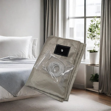 Durable Nickel Copper Flat Bed Sheets EMF-Blocking Grounded Connection Optimal Sleep Home Hotel Usage Made Rubber Leather