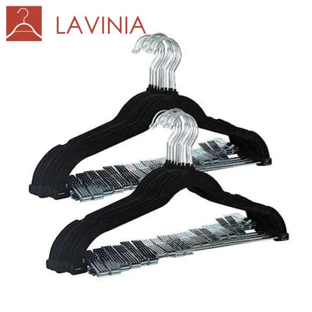 Lavinia Adjustable Stainless Steel Hook Velvet Wardrobe Garage Clothing Organizer Hanger with Non-Slip Grip Space Saving Design