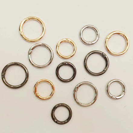 19mm O Ring Buckle Bag Round Buckle for Pet Collar Oval Ring Snap Hook Spring Gate Trigger Clasps Clips for Belt Strap Webbing