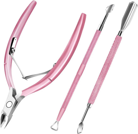 Cuticle Trimmer with Cuticle Pusher and Scissors Cuticle Remover Professional Durable Pedicure Manicure Tools