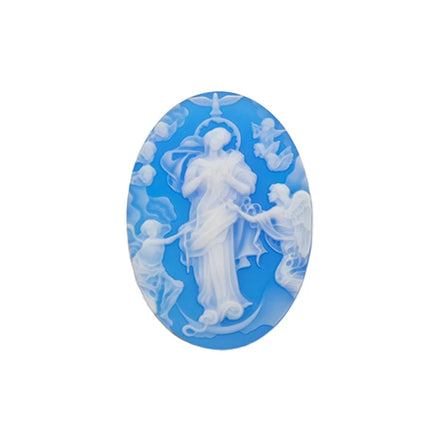 Heizun Factory Hand Carved Religious Gems Our Lady of Knot Agate Cameo Stone Loose Gemstone for Catholic Jewelry Making